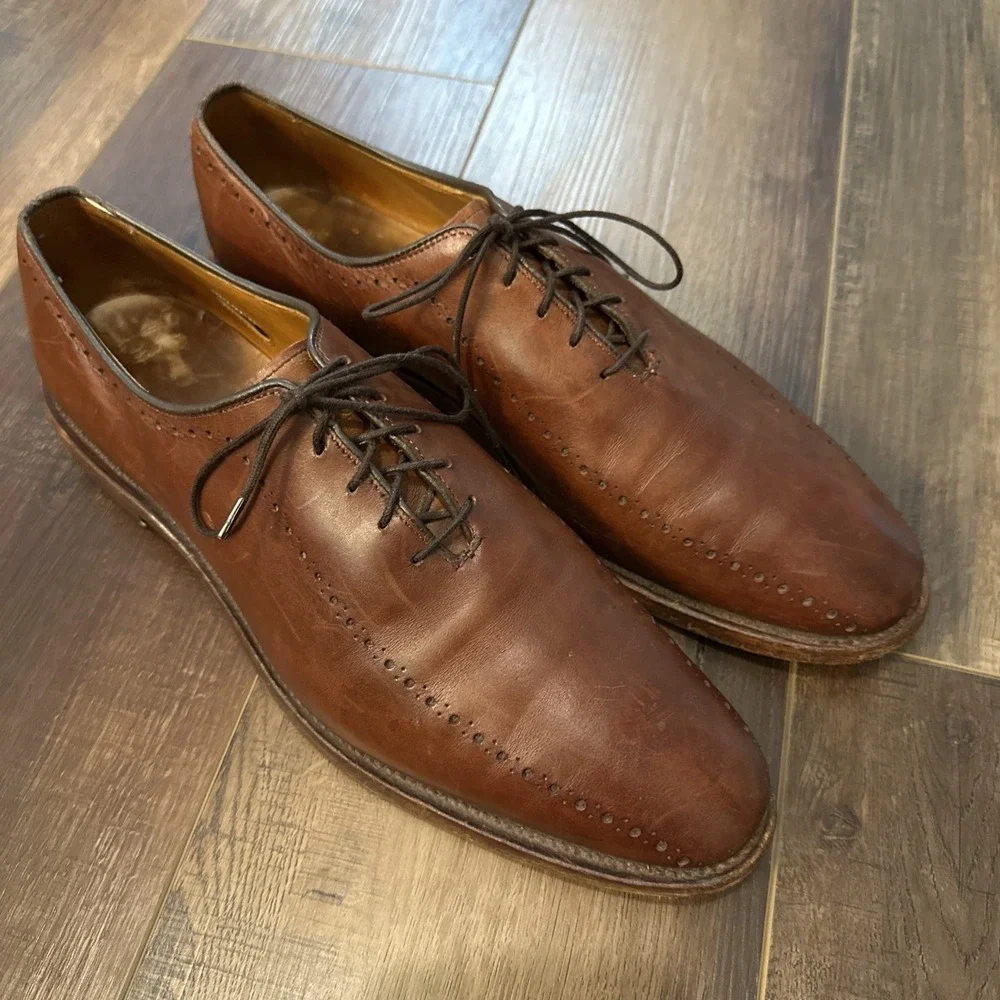 Allen Edmonds Hastings Chili Brown 1255 Cut‎ Leather Oxford Dress Shoes 11.5